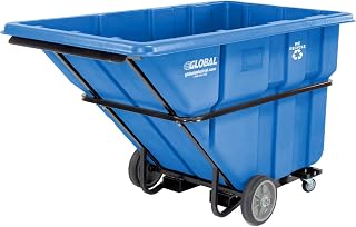 Global Industrial Forkliftable Extra HD Plastic Recycling Tilt Truck, 2000 Lbs Cap, Blue