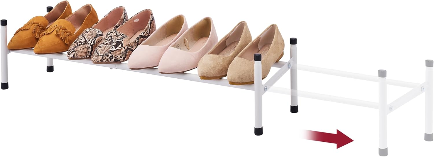 Amazon.com: Tajsoon Expandable Shoe Rack for Closet 1 Tier, 28“-41 ...