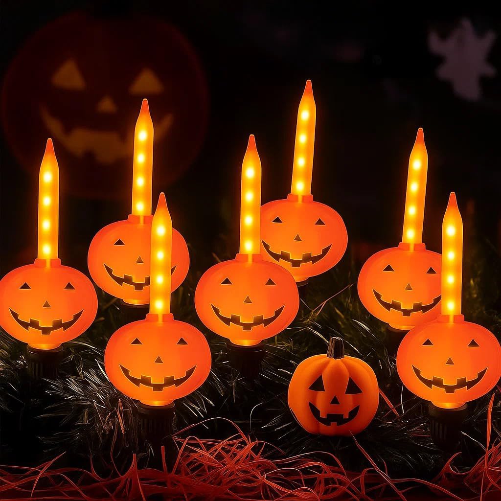 Halloween Pumpkin Bubble Lights-9Ft Halloween String Lights with 9 Jack O Lanterns Pumpkin Bubble Lights for Indoor Outdoor Decor Fall Tree Party Decorations