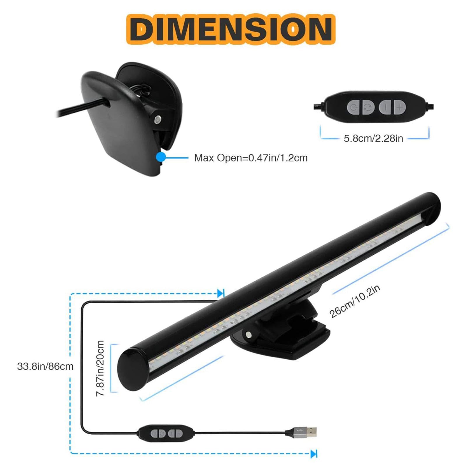 Lampada per monitor del computer - Luci LED alimentate tramite USB per computer, Lampada da scrivania a LED per computer | Barra luminosa di bloccaggio schermo portatile USB per computer