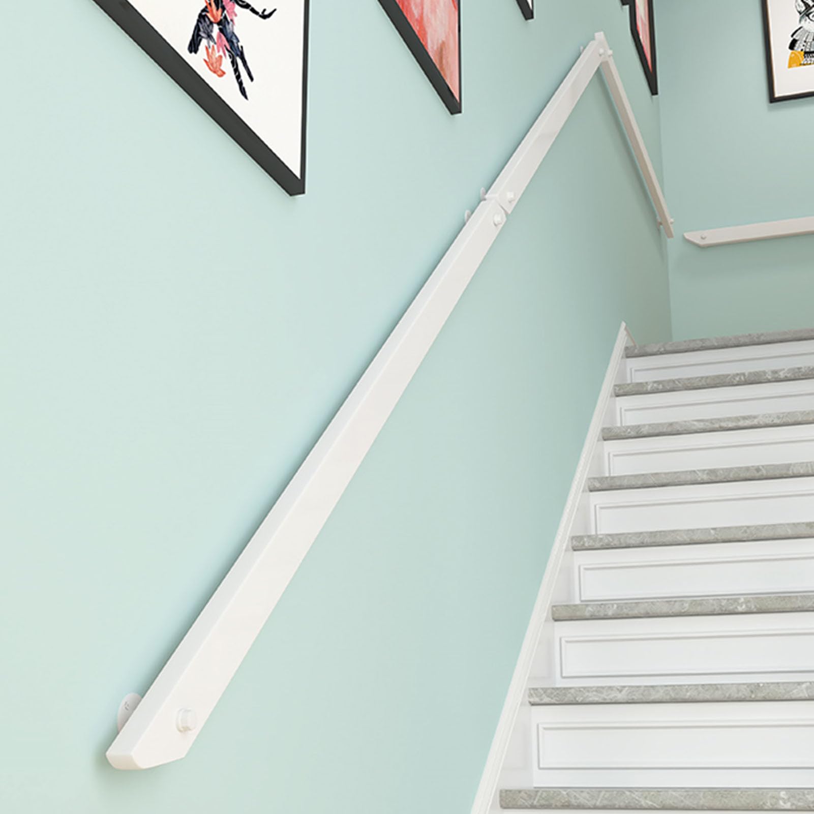 Holzhandlauf Komplettset Treppengeländerhandlauf Handläufe für Treppen Handlauf Wandmontage Treppenhandlauf Rutschfester Treppenhandlauf (160cm) ()