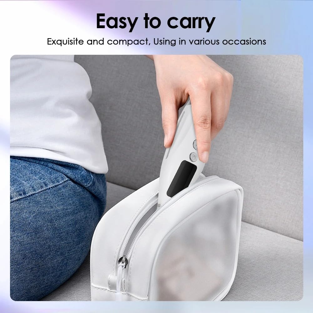 Face Neck Lifting Beauty Anti Wrinkle Device LED Photon Therapy Skin Tightening LED Light Therapy Facial Massager, 7 Colors, 7 Modes, Face and Neck Anti-Aging Device with 3 Intensity Levels, White