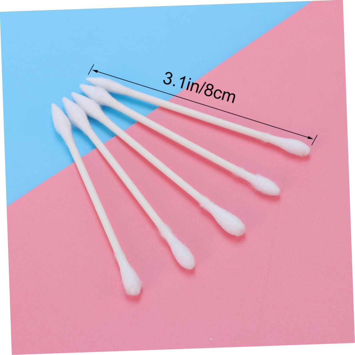 FOMIYES 200pcs Makeup Cotton Rounds Double Tips Round Tapered Natural Cotton Clean Safe for Eyes Bulk Pack