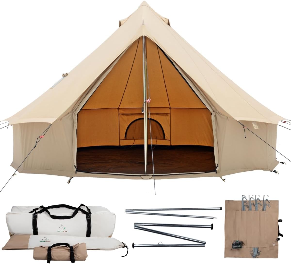 WHITEDUCK Regatta Canvas Bell Tent - w/StoveJack, Waterproof, 4 Season Luxury Camping and Glamping Yurt Tent Outdoor