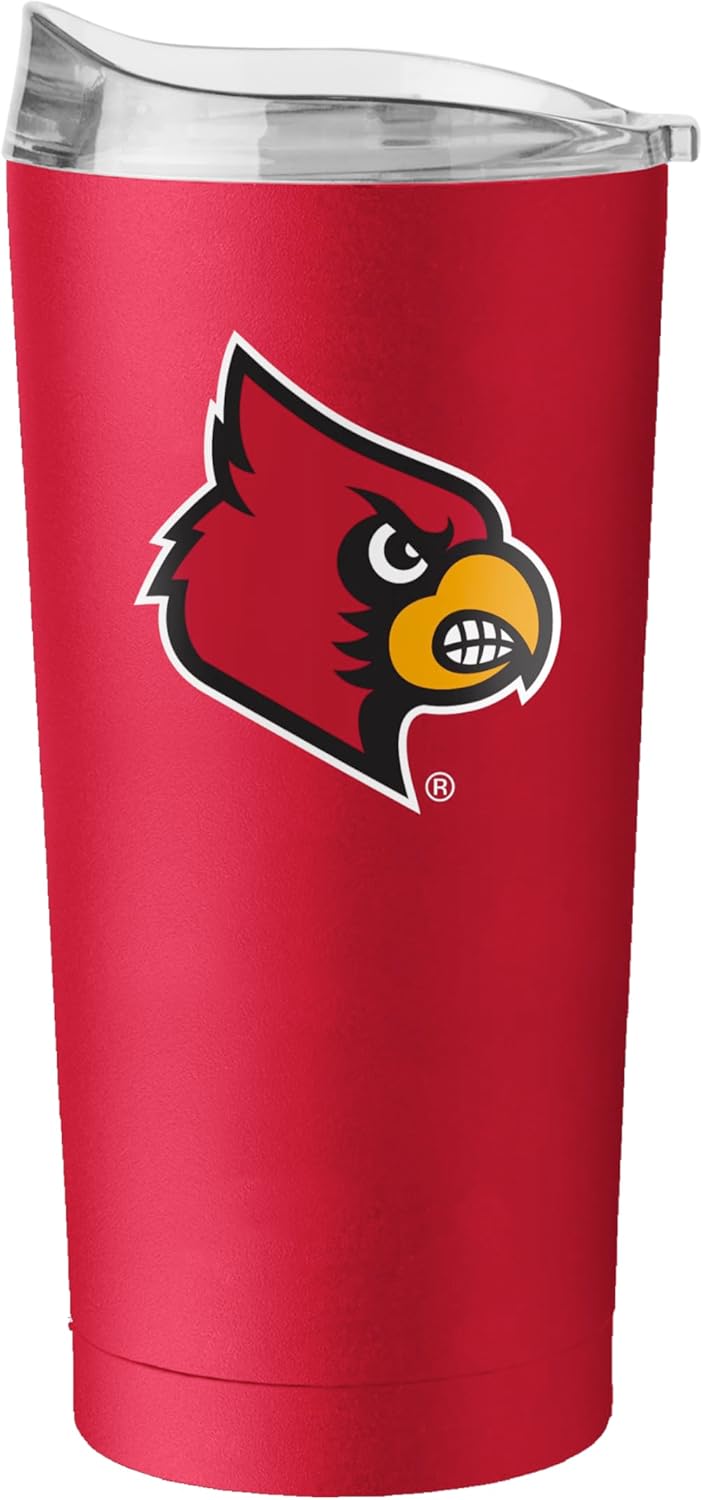 Logo Brands NCAA 20 oz Powder Coat Stainless Tumbler -Double-Wall Insulated Everday Tumbler for Hot or Cold Drinks, High Lip Lid, Team Color