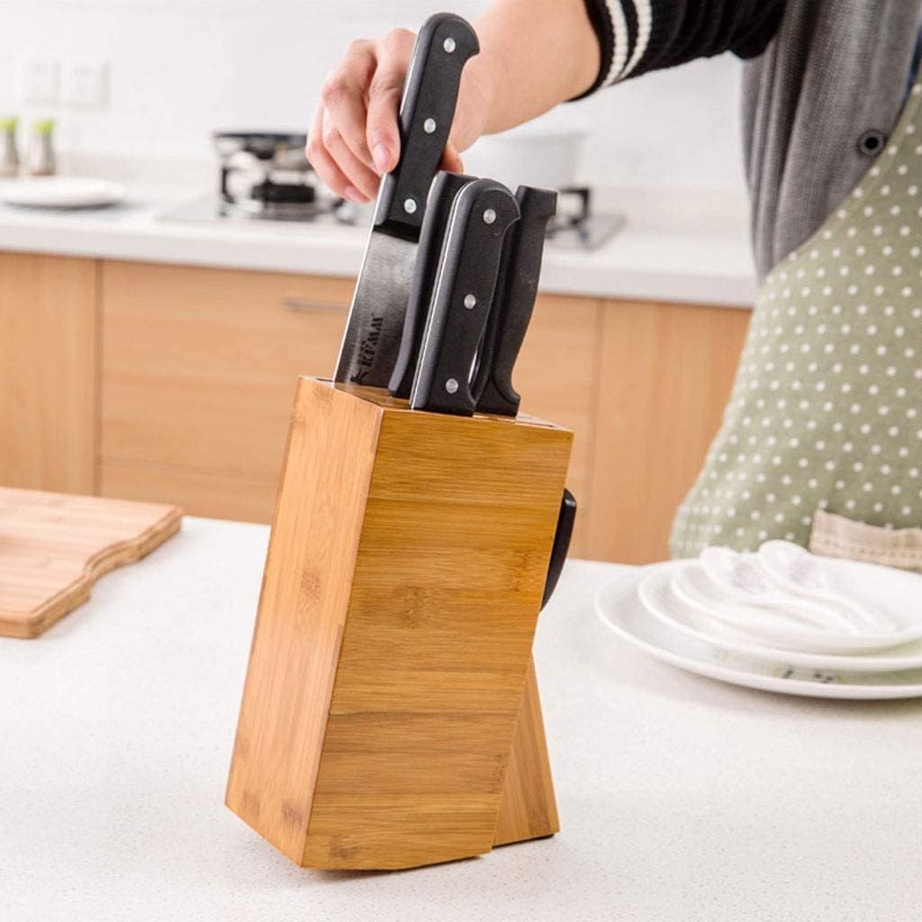 Kitchen Knife Holder Kitchen Knife Holder Shelf Rack Storage Bamboo Knife Block Cutting Tool Stand for Chef Knofe Holder