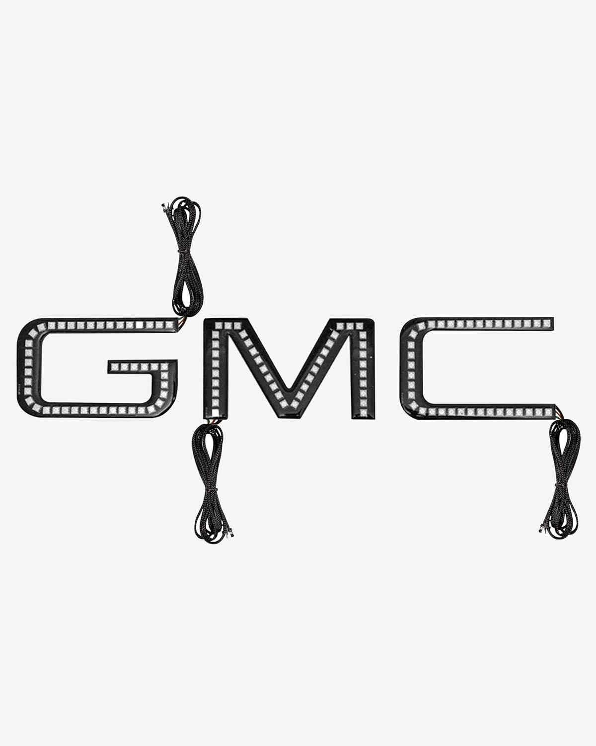 RGB Halo Kits Multicolored LED Logo to fit GMC Front Emblem - Illuminated Truck Logos 2007-2018 Sierra Models - Replacement to fit GMC Emblems for Trucks - LED Truck Logo Emblems - Made in USA