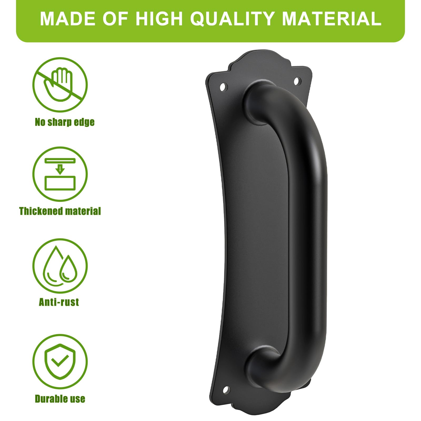 Heavy Duty Steel Door Handles - 2 Pack -2