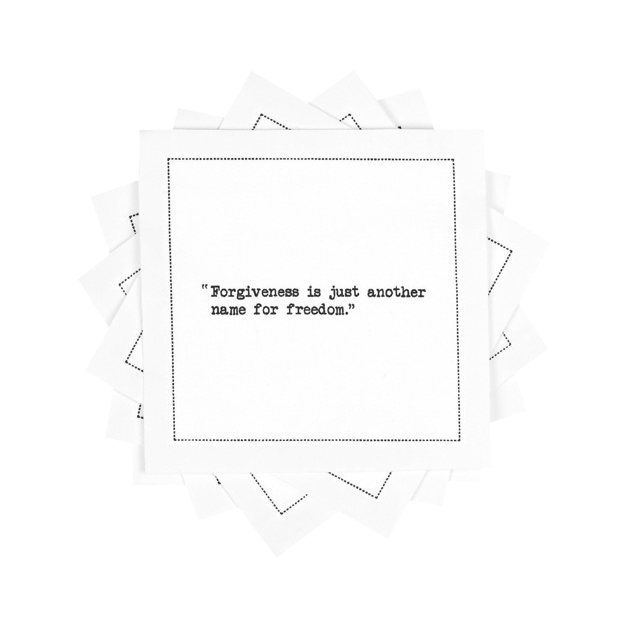 Five Star Moving Forward Quotes | White Cotton Cocktail Napkins | 50 Luxury Disposable Beverage Napkins with Witty Bar Quotes | Drink Napkins for