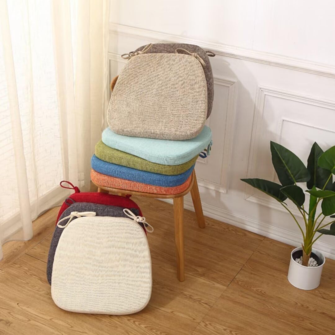 Cuscino per seduta in spugna ad alta densità, 4 pezzi, 43 x 42 x 33 cm (spessore 3 cm), con cinghie e cerniere per una facile pulizia, perfetto per uso domestico e ufficio