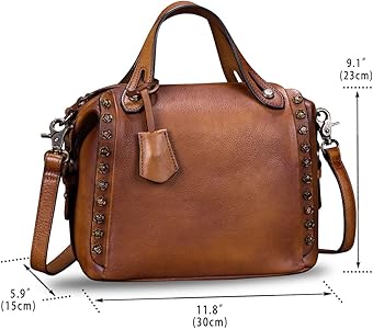 Amazon.com: Genuine Leather Satchel for Women Handmade Vintage