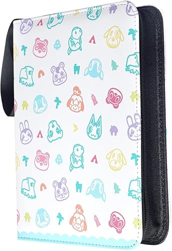 Miniatura 2 de Carpeta de cuero sintético con 4 bolsillos para tarjetas coleccionables con soporte para álbumes de tarjetas Amiibo para Animal Crossing Amiibo,