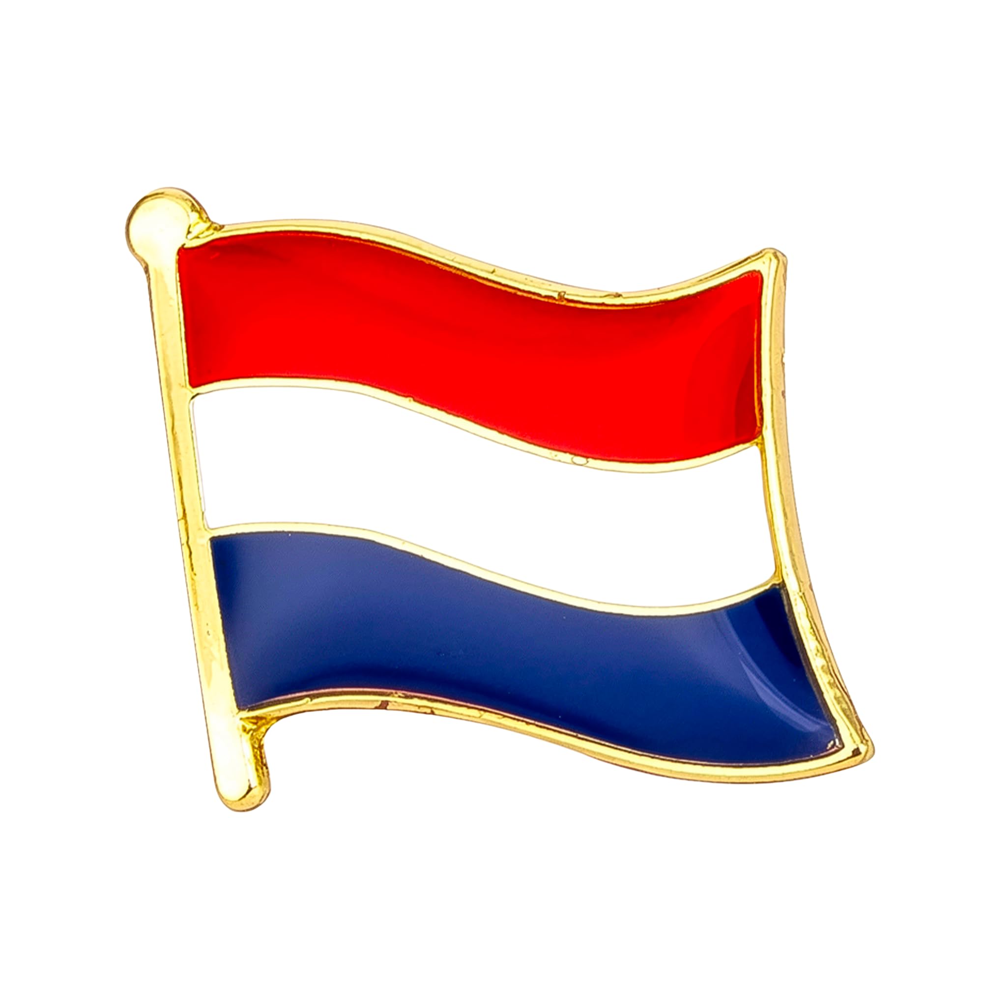 Netherlands Holland National Flag Metal Enamel Pin Badge – 1.9cm x 1.6cm – Dutch Red White Blue Tricolor Hard Enamel Lapel Pin – Holland Cultural Symbol