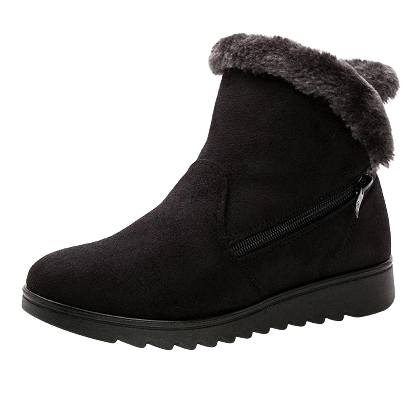 Snow Chunky Boot for Women Fleece Lined Irregular Zipper Boots Winter Keep Warm Trendy Shoe 2025 Classic Booties