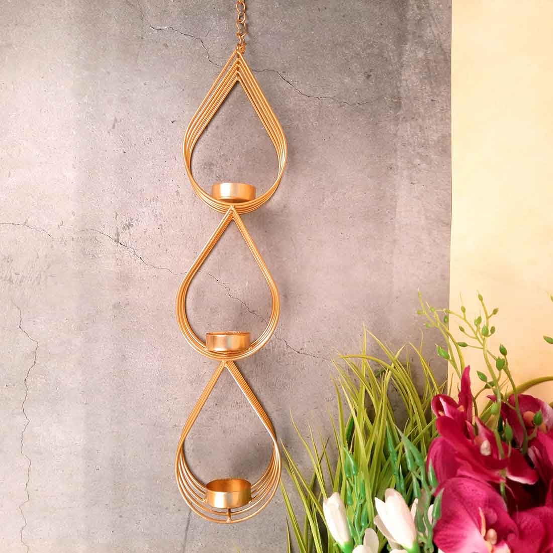 Kerzenhalter-Ständer zur Wandmontage, Kerzenhalter zum Aufhängen, Metall, für Zuhause, Tisch, Wohnzimmer, Esszimmer, Schlafzimmer, Diwali-Dekoration und Geschenke, 30,5 cm