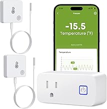 MOCREO WiFi Refrigerator Thermometer with Freezer Alarm, Email Alert, App Notification, Data Logging Export, No Subscription Fee, 2 Remote Temperature Sensor for Home Kitchen, Hot Tub