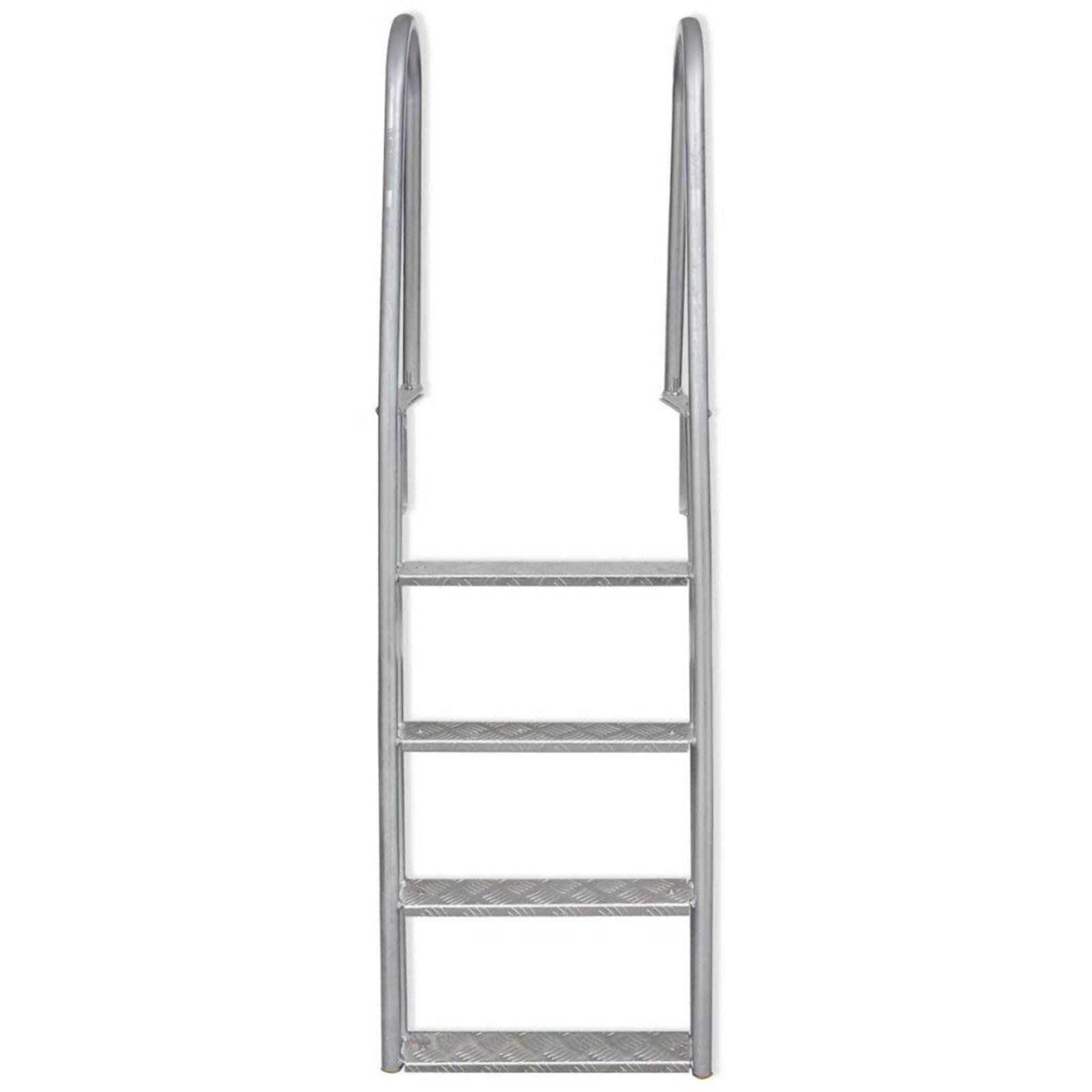 Escalera para Piscina/Muelle con 4 peldaños Aluminio 167 cm, Escaleras para Piscinas, Peldaños Escalera Piscina, Elevador De Escalera - 91197