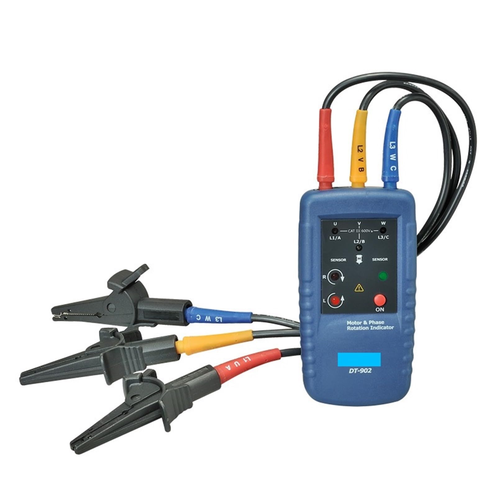 Probador de secuencia trifásico sin contacto, Motor portátil de 120V a 400V CA e indicador de rotación de fase(Blauw)