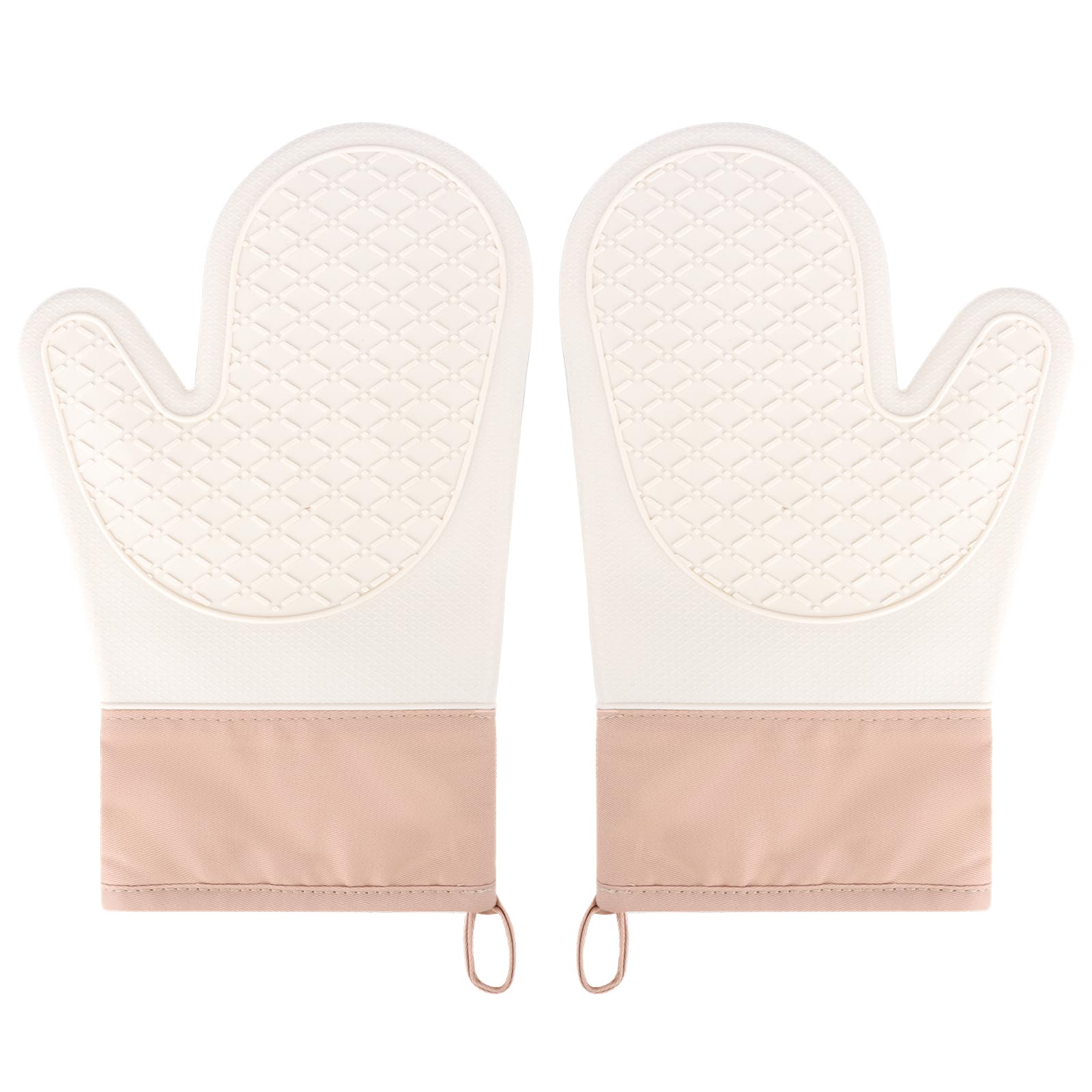 2 Gants Four Anti-Chaleur Silicone - Résistants Jusqu'à 250°C - Antidérapants Cuisine (Rose)