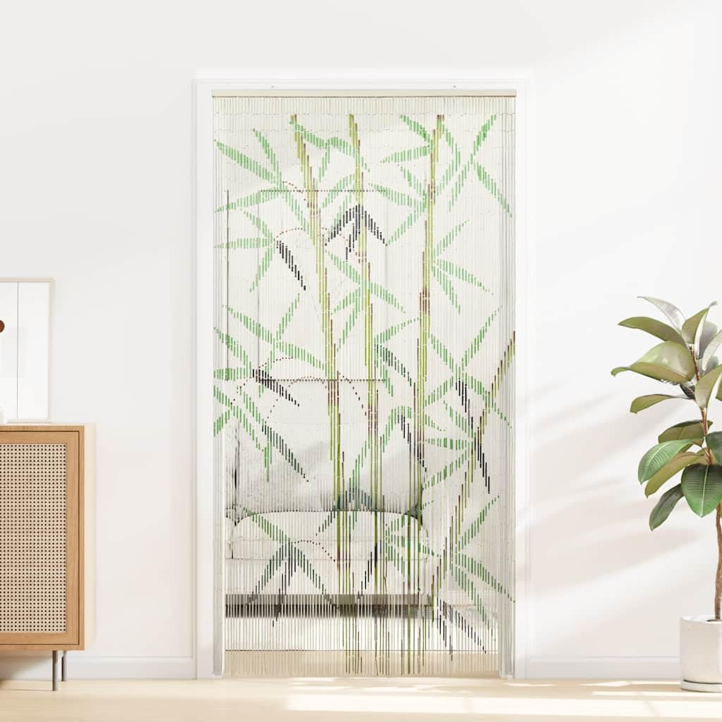 vidaXL Cortina para Puerta Insectos Estampado de bambú 90x220cm, Cortina mosquitera, Cortina de bambú, Cortina para Exteriores