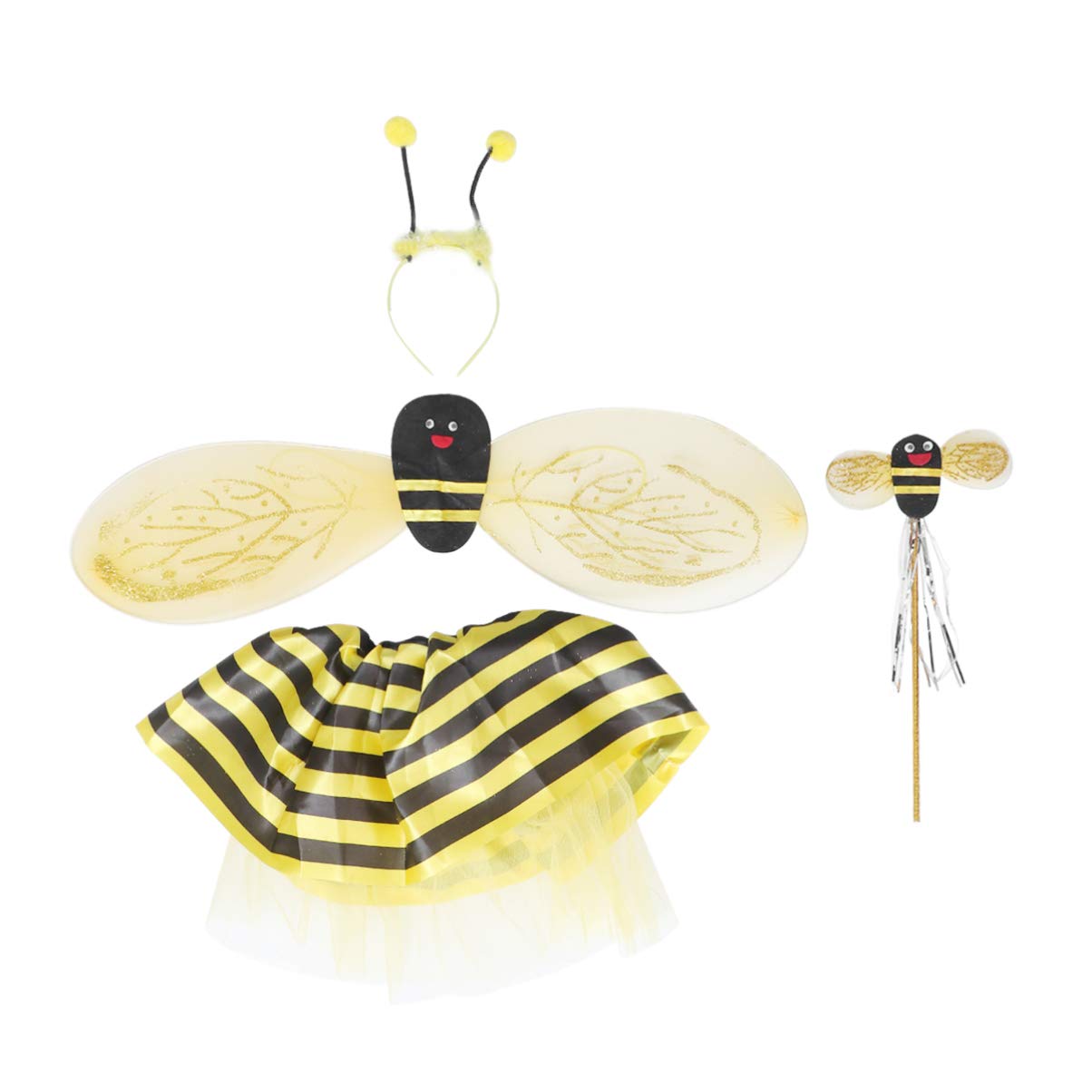 KESYOO 4pcs Bee Costume Wings Set Bee Dress Headband Wand Party Animal Cosplay Dress Up Stage Performance Wings Fairy Wand