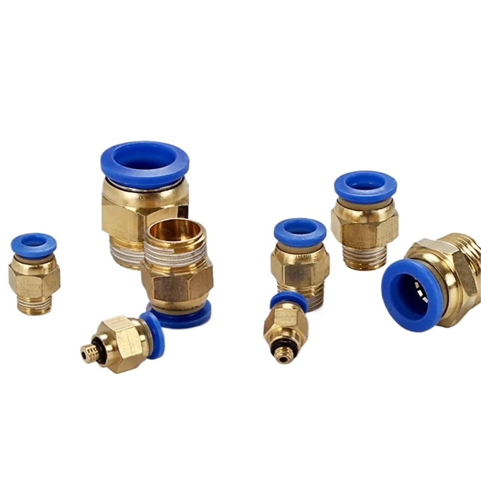 Conectores neumáticos PC Rosca Montaje 4mm 6mm 8mm 10mm Conector de Manguera PT 1/4 1/8 1/2 Piezas de liberación rápida 1 Uds(12-01)
