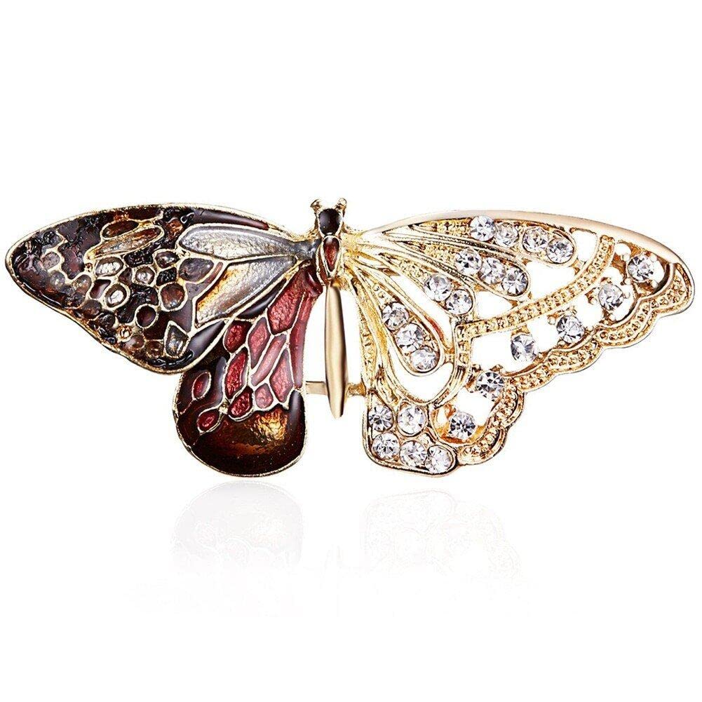 Ericetion Women's Light Elegant Rhinestone Butterfly Brooch - Crystal Insect Pin For & Girls