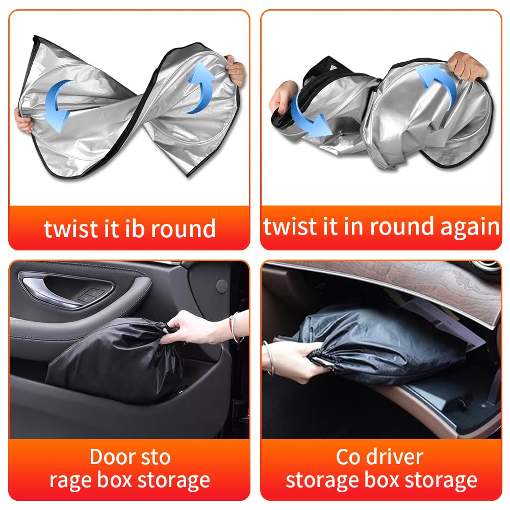 Pare-Soleil Voiture LUWU Sur Mesure Toyota RAV4 Hybrid 2019-2025 - Protection UV 99% - Pare-Brise Intérieur Anti-Chaleur Été