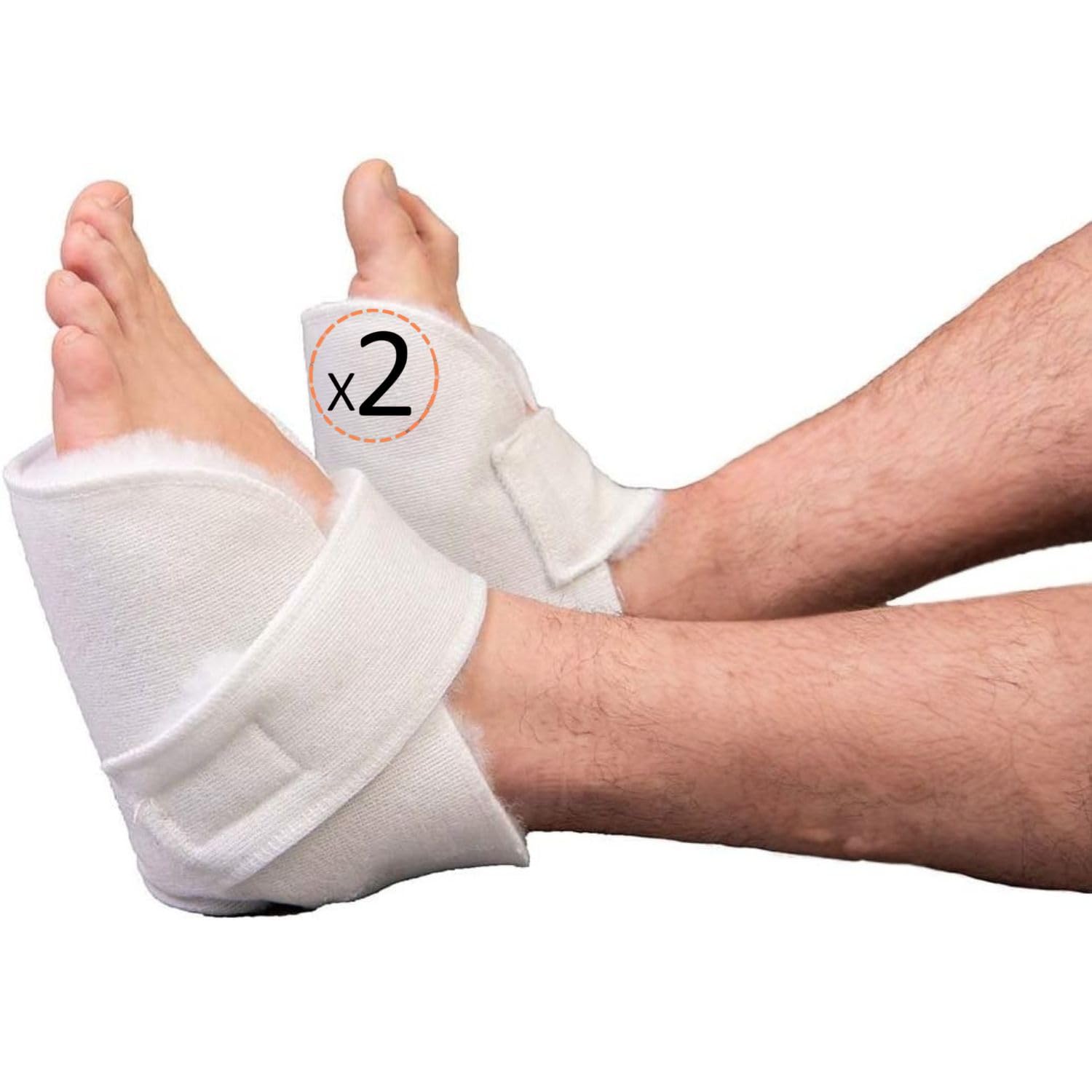 OrtoPrime Protectores de talón para úlceras por presión, paquete de 2 protectores de talón de forro polar para cama silla de ruedas protector de talón de piel de oveja para úlceras por presión