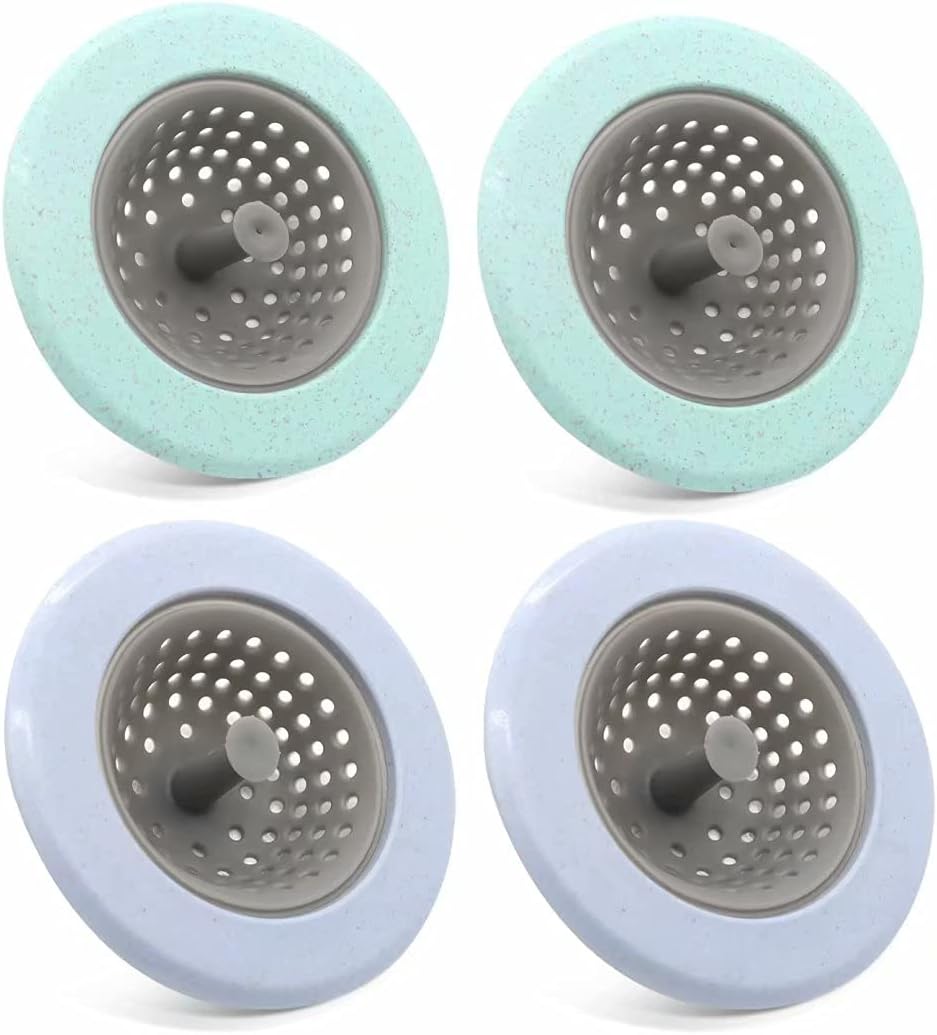 4 Pack Kitchen Sink Drain Strainers, Silicone Sink Drain for Kitchen Sink, Drain Cover Kitchen Sink