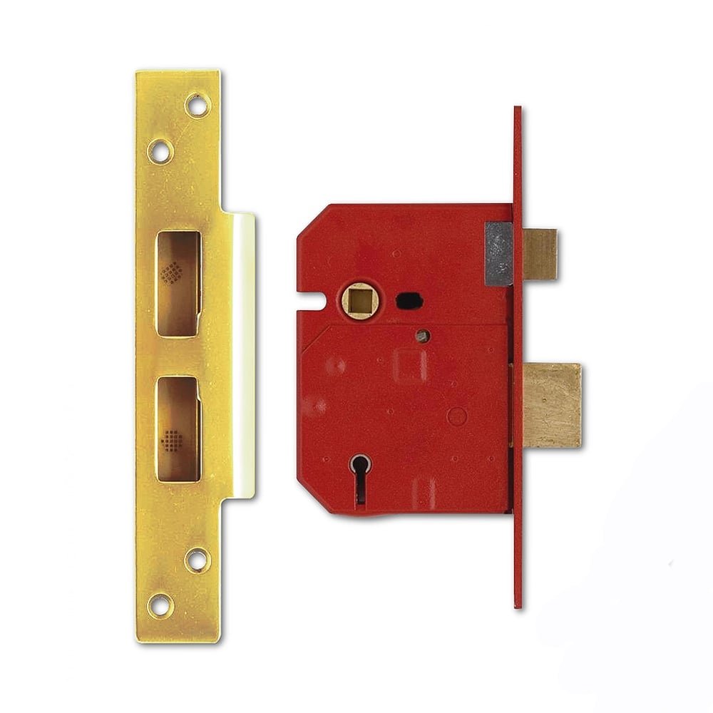 Union Locks 2234E 5 Lever BS Mortice Sash Lock Plated 67mm - Brass Finish (Boxed)