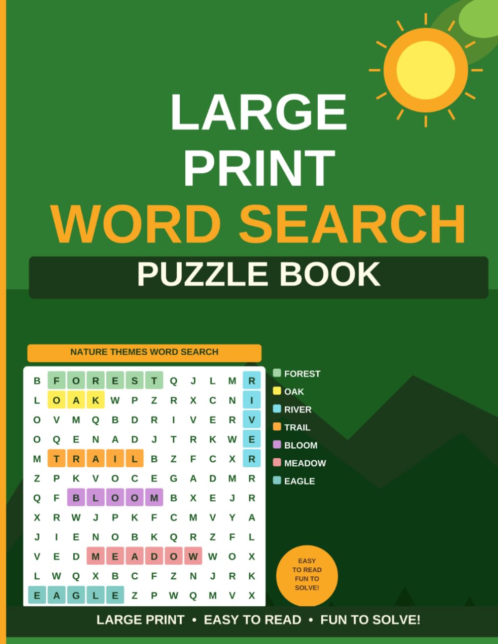 Large Print Word Search Puzzle Book: Nature Themes