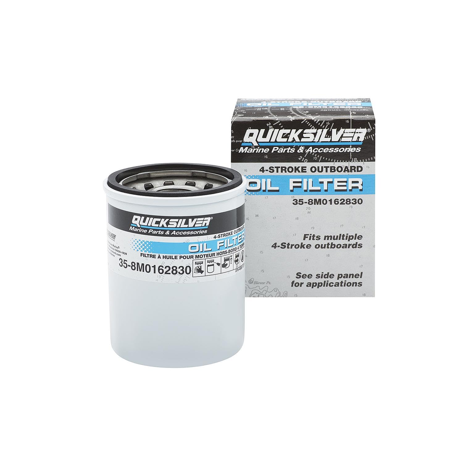 Quicksilver 8M0162830 Oil Filter for Mercury and Mariner 4-Stroke Outboards 25-115 Hp