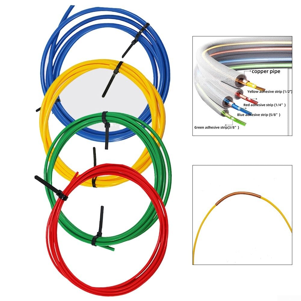 Besttoolifes Kupferrohr-Biegestreifen Set 4m - Farbcodiert Für Klimaanlagen Rohre 1/4" Bis 5/8"