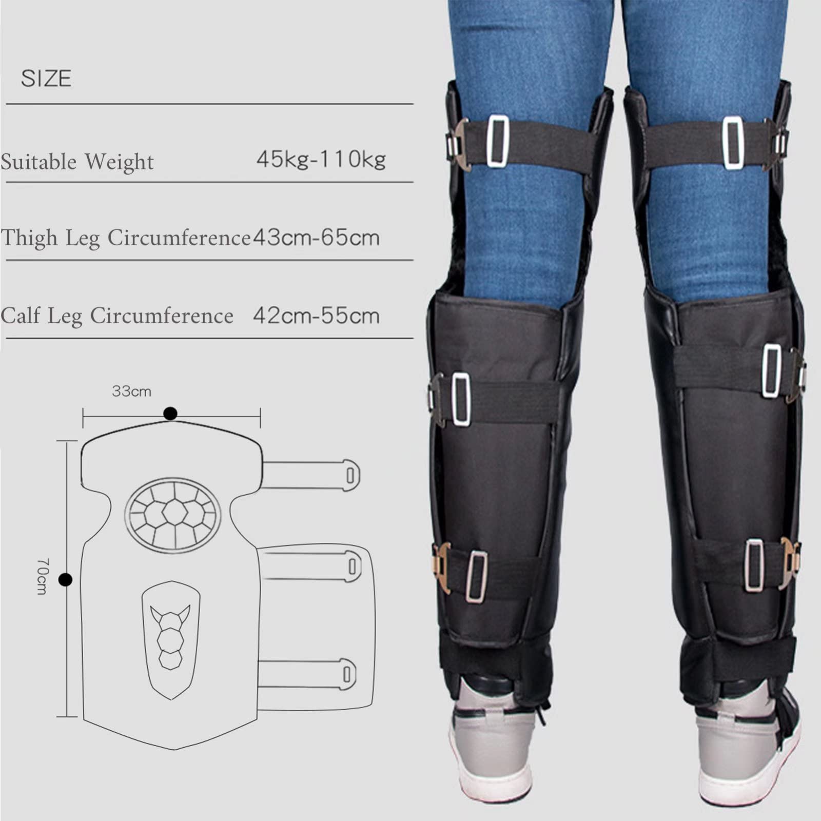 Ginocchiere per moto, Ginocchiere da moto in pelle bovina anti-freddo, impermeabili, foderate in lana, calde e invernali, 1 paio