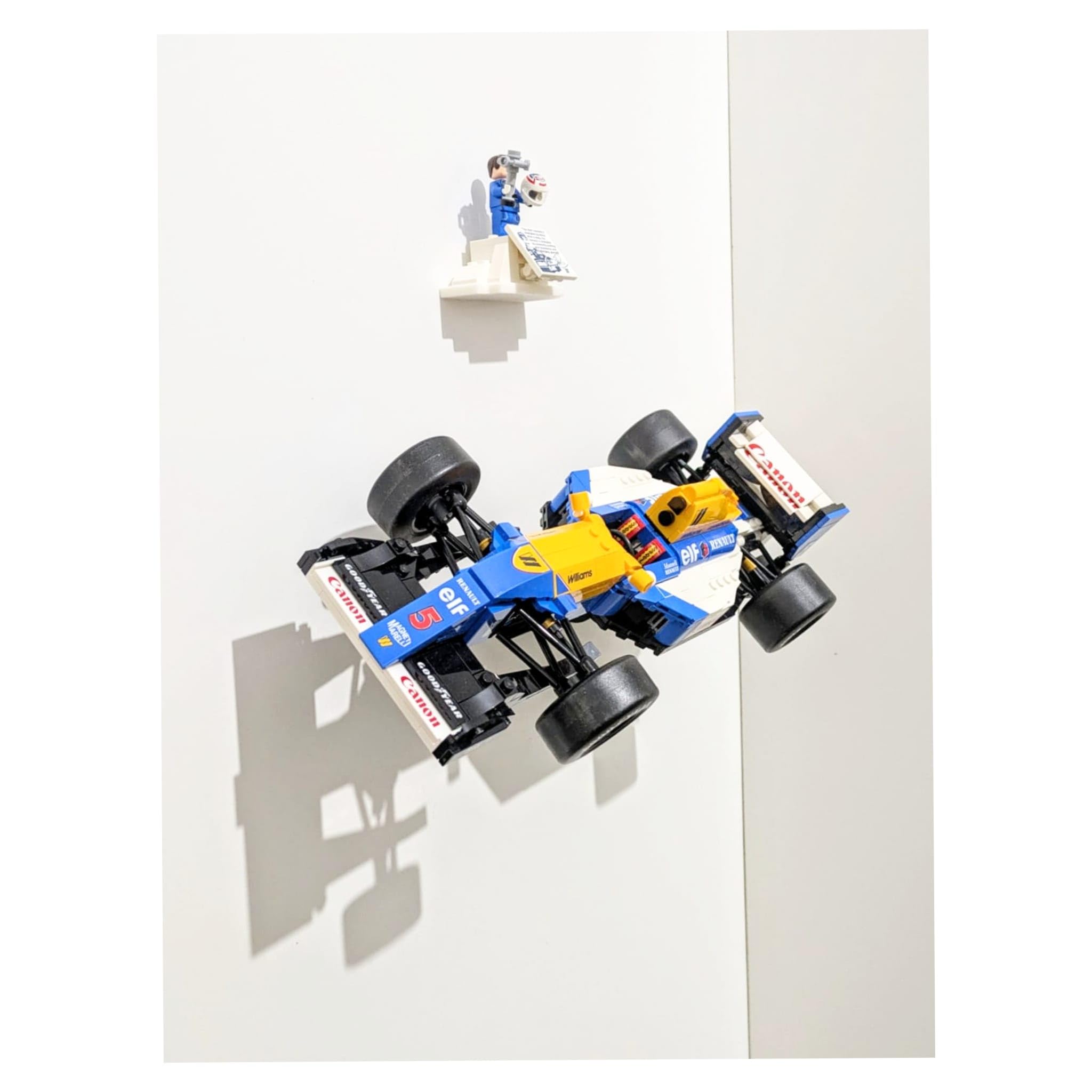 45° Wall Mount for LEGO 10353 Williams Racing FW14B & Nigel Mansell