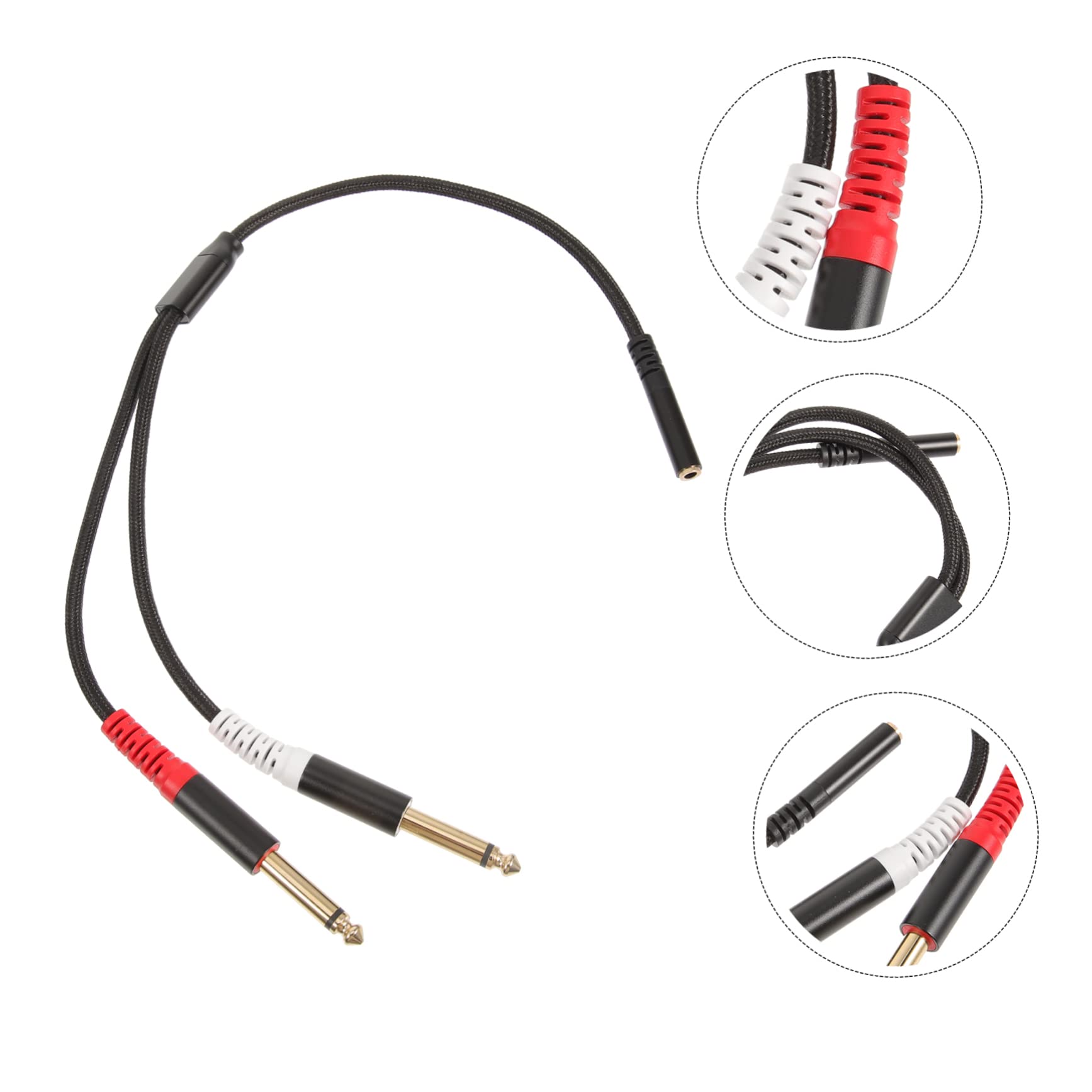 Hemobllo 5pezzi Cavo Audio Splitter Da Doppio Adattatore Audio Per Mixer e Chitarre Connessione Facile Senza Driver Cavo Flessibile Con Connettori Placcati