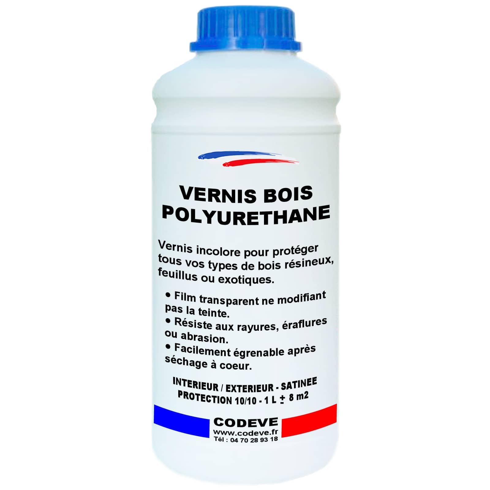 Vernis Polyurethane Bois - Codeve Bois - 1L - Intérieur/extérieur - Pour La Haute Protection De Votre Bois Résineux, Feuillu Ou Exotique.