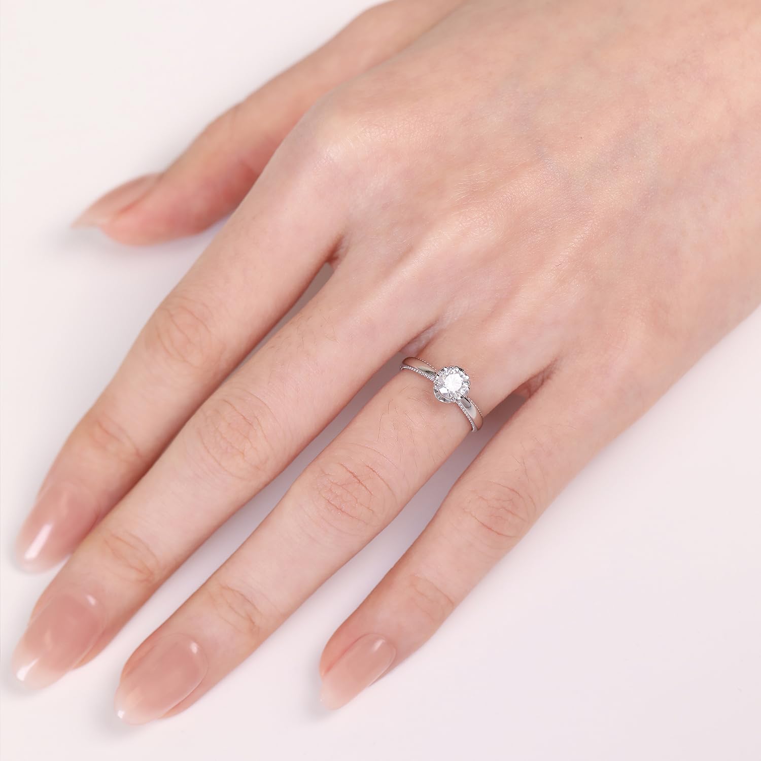 Meissa Alianzas de Pareja Ajustables Plata de Ley 925 Anillo para Ella con Piedra Zirconia 0,44ct & 2,3mm + Él 3,5mm Regalo Boda Compromiso San Valentín Tallas 10-18 & 14-22 (Juego de dos anillos)