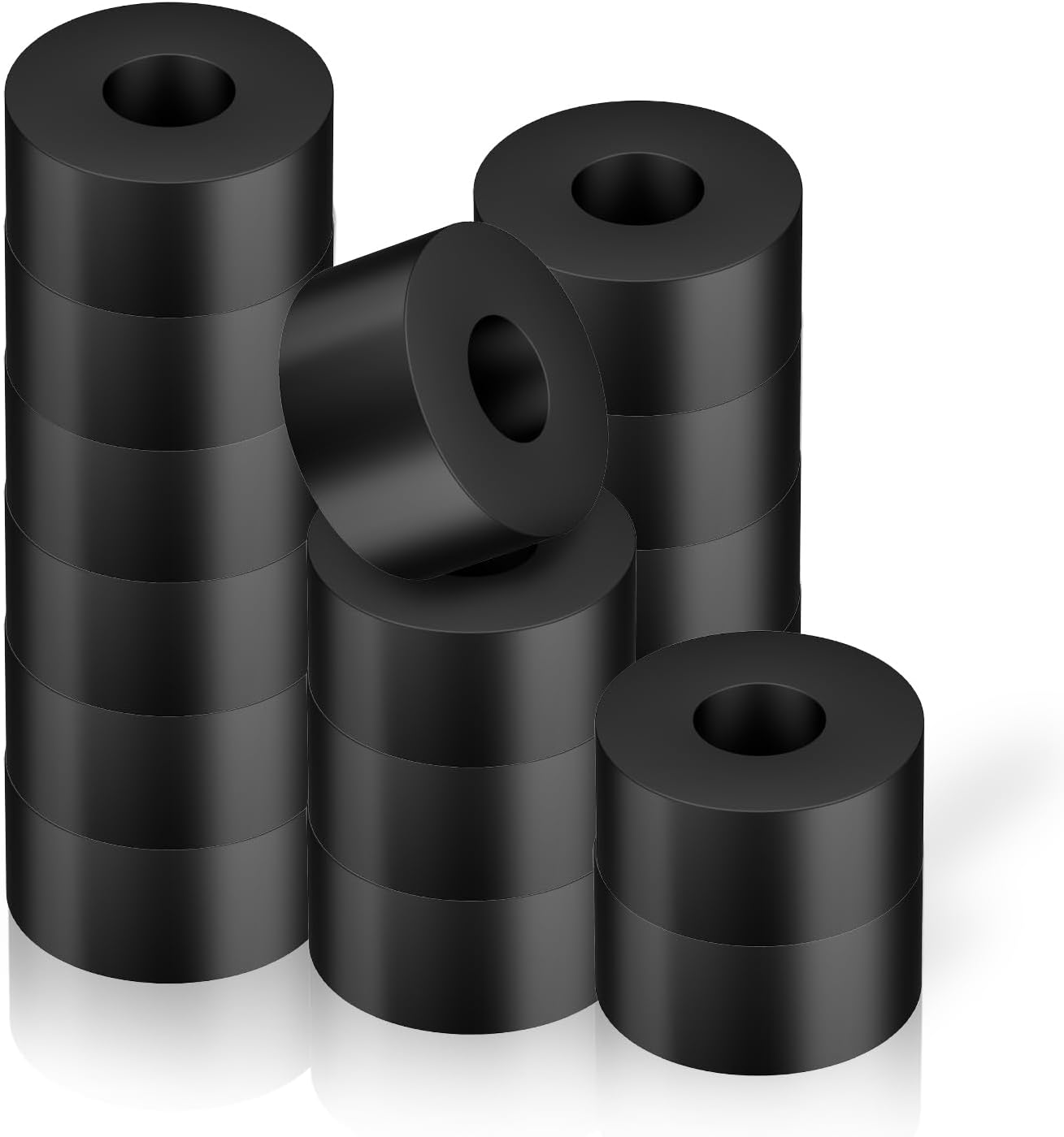 16pcs Multi Purpose Rubber Spacers, 1 Inch OD 3/8 Inch ID 1/2 Inch Thickness Rubber