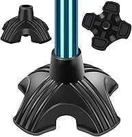 Vista 1 de supregear Punta de bastón resistente – Base de goma antideslizante autónoma para bastón – Almohadilla estable de repuesto de 4 puntas para bastón