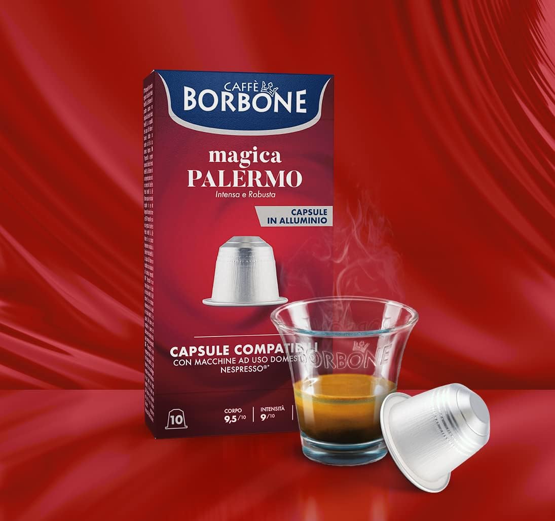 Caffè Borbone Mezcla de Café Magica Palermo 100 Cápsulas Compatibles Nespresso