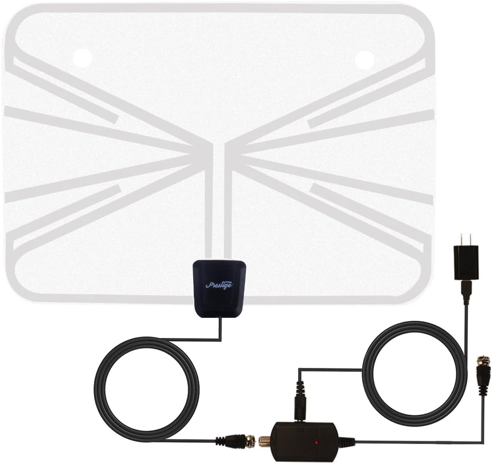 Transparent TV Antenna, Indoor Amplified HDTV Antenna 50 Mile Range with Detachable Amplifier Signal Booster, USB PowerSupply and 16.4FT High Performance Coax Cable - Upgraded Version Better Reception