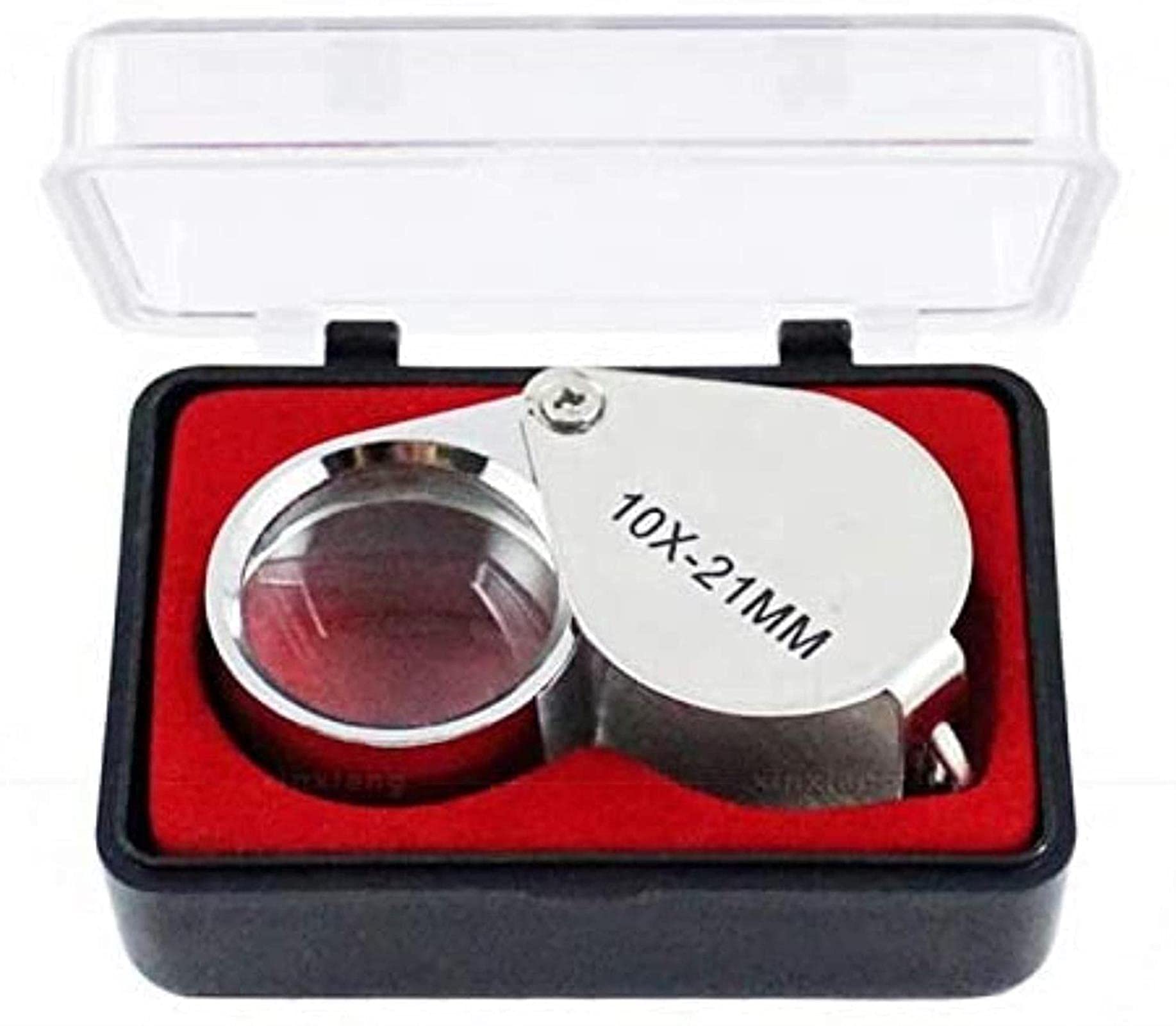 Loupe 10X 20X 30X portable de poche en métal bleu pour l'identification de bijoux