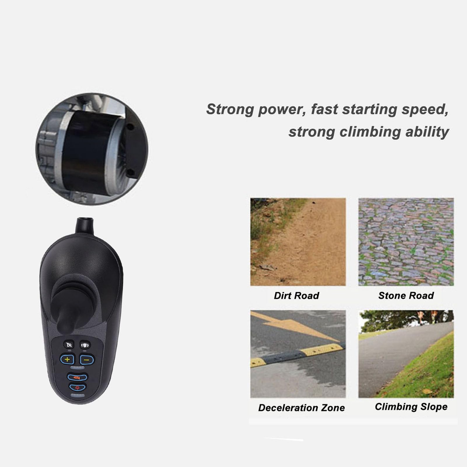 Controlador de Palanca de Mando para Silla de Ruedas Eléctrica, Palanca de Mando Hall 50A con Retención de Rampa EABS y Control de Velocidad Flexible, para Dispositivo de