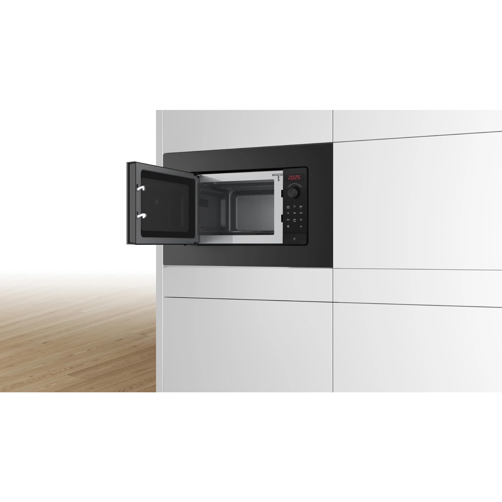 Bosch BFL623MB4, Série 2, Micro-ondes encastrable, 38.2x59.5 cm, 20 litres, Noir
