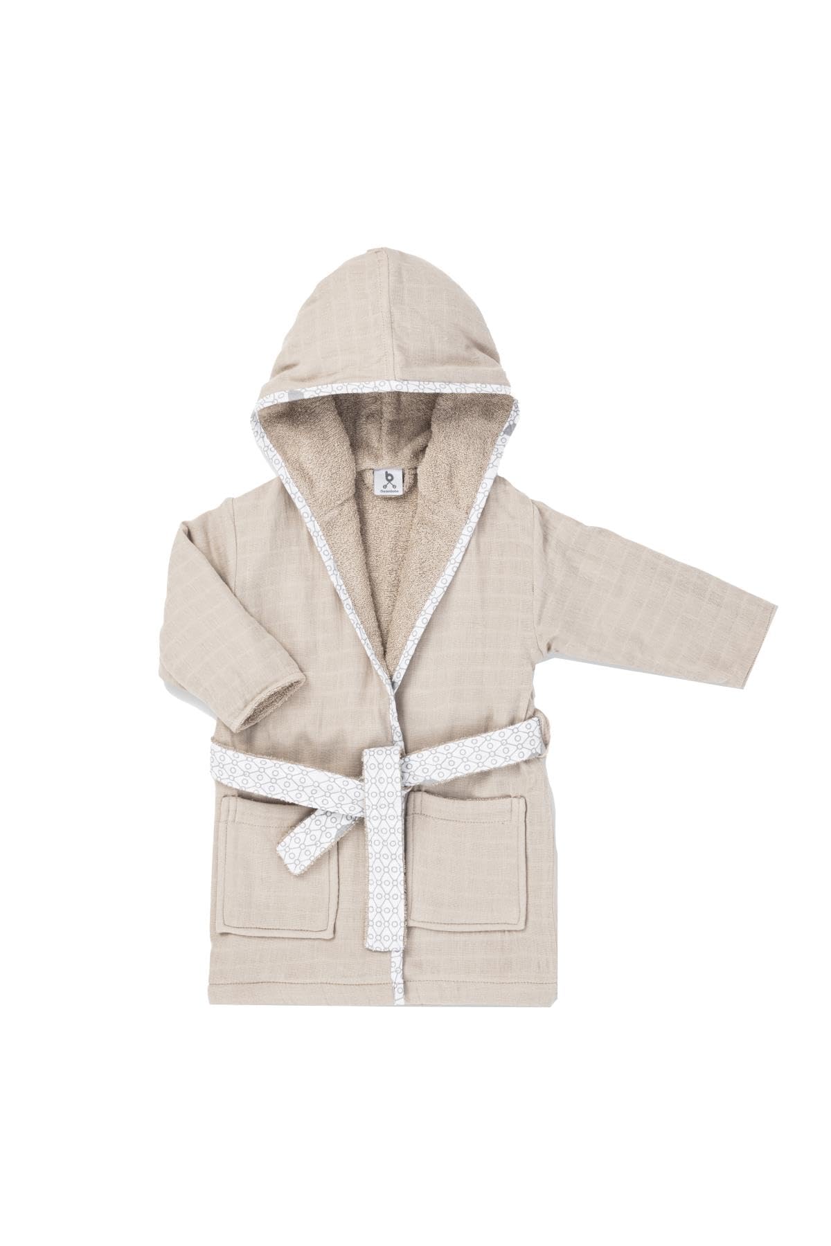 Gezenbebe Hero Müslin & Havlu Bebek Çocuk Bornozu Teddy 2-4 Yaş