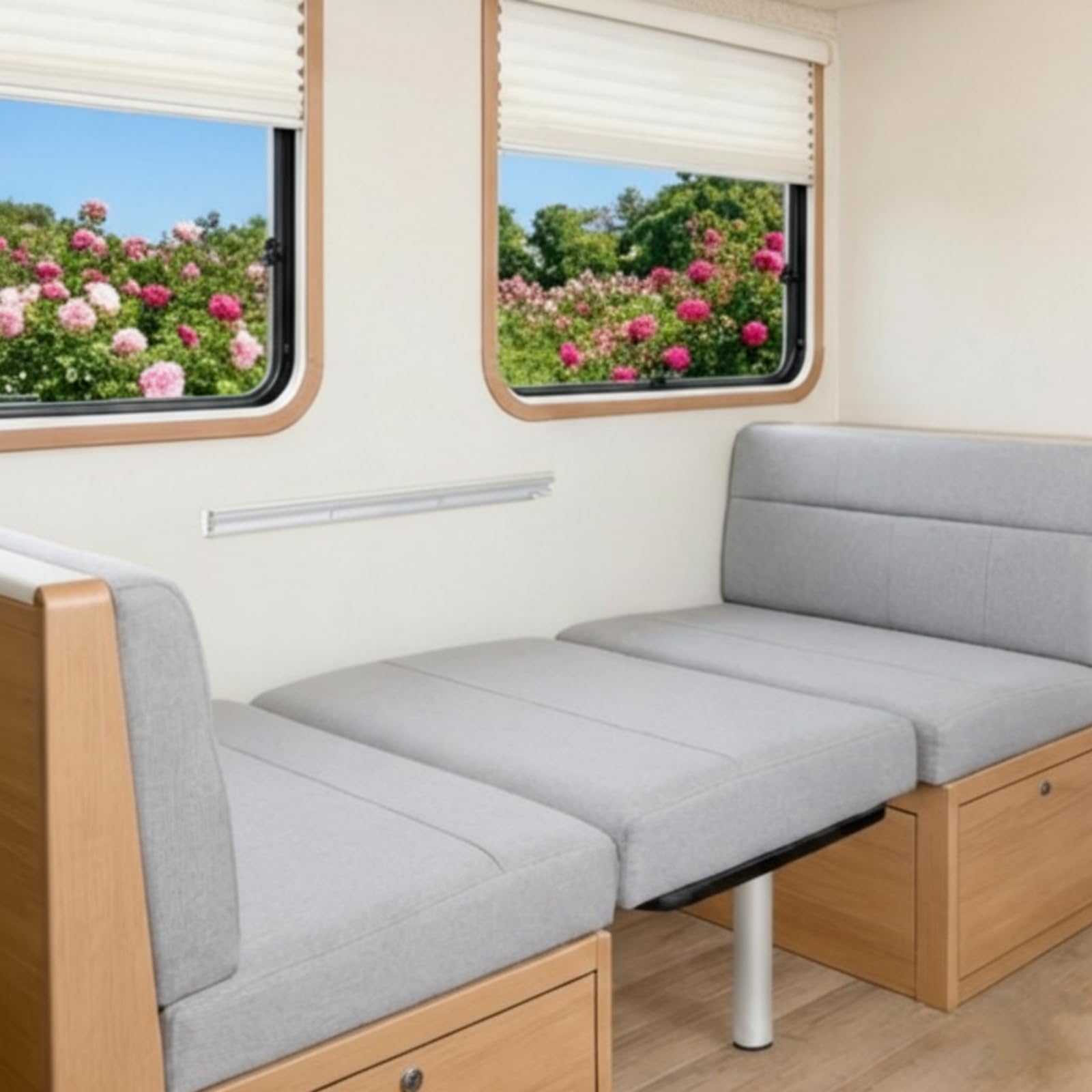Pata de mesa ajustable para caravana de 21 a 36 pulgadas, soporte telescópico con 2 barras transversales para cámper, lancha pontón, remolque de viaje, furgoneta. Piezas de repuesto de