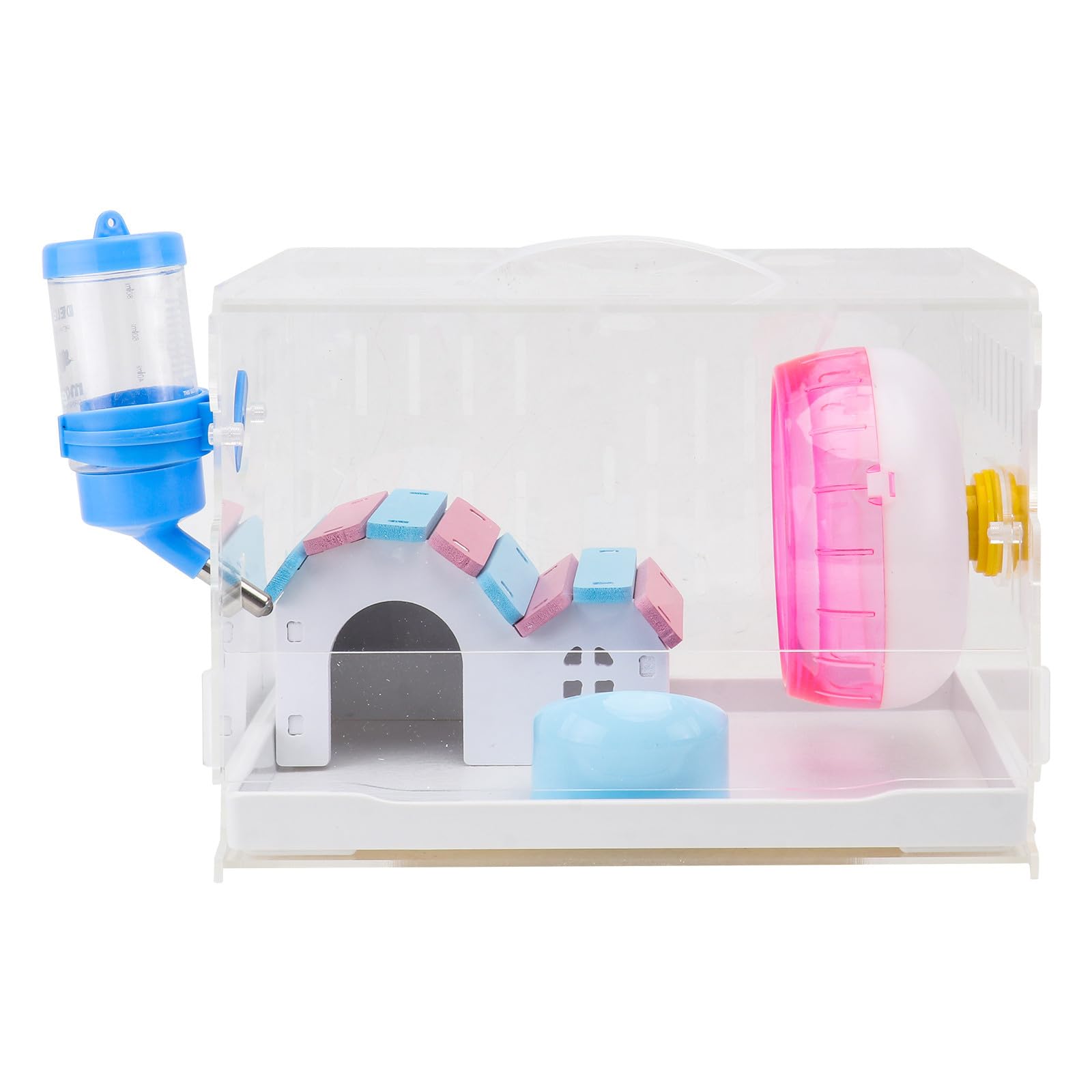 ibasenice Jaula para Hámster de Acrílico Transparente, Villa Accesorios, Fácil de Mover, Ligera, para Hámster, Kit para Mascotas Pequeñas Color Aleatorio