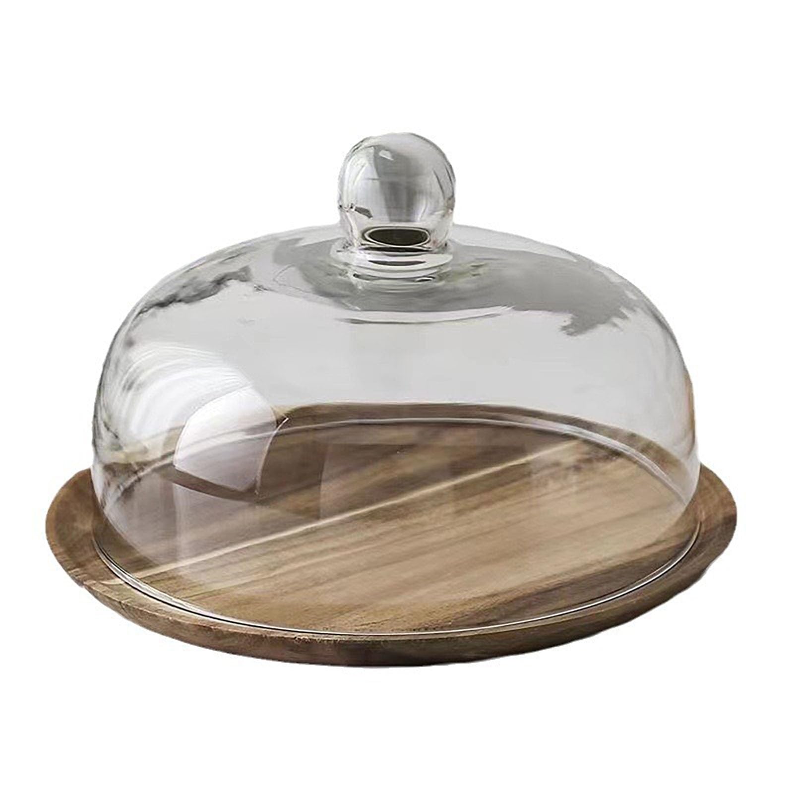 Fdit Présentoir à Gâteau avec Cloche en Verre, Support à Dessert avec
